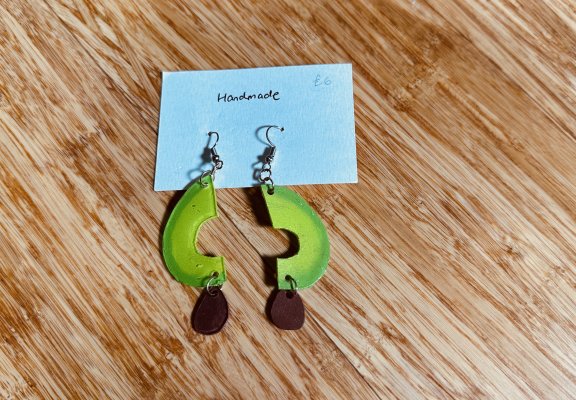 Handmade Avocado Earrings