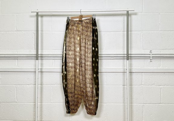 Beige/Gold Silk Harem Pants