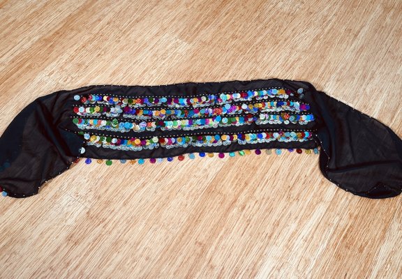 Chiffon Paillette & Coin Scarf