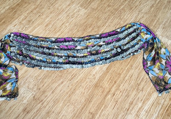 Chiffon Silver Coin Scarf