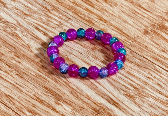 Pink & Blue Beaded Bracelet